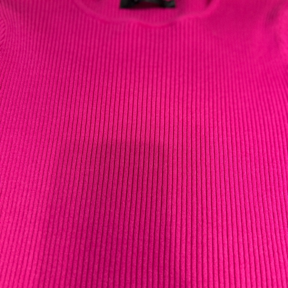 Jessica Fuchsia Ribbed Short Sleeve Top - Picture 3 of 4